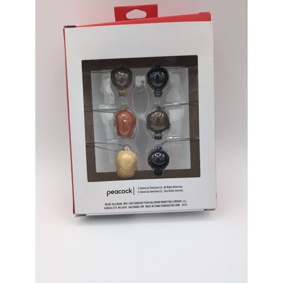 The Office 6 Piece Hallmark Christmas Tree Mini Ornaments Dwight Schrute Peacock - Picture 2 of 2